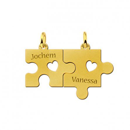 Puzzle-Anhänger aus 14 Karat Gold inklusive Gravur