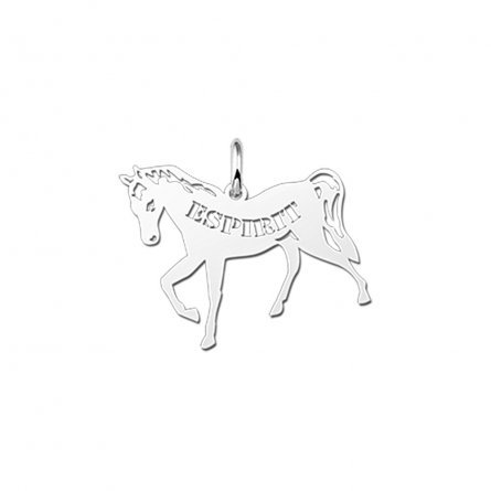 Anhänger Motiv Pferd Pony und Namensgravur aus Silber
